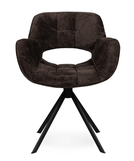 Link Dining chair dark grey fabric with metal legs