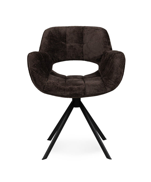 Link Dining chair dark grey fabric with metal legs