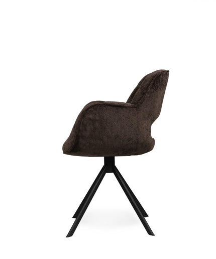 Link Dining chair dark grey fabric with metal legs