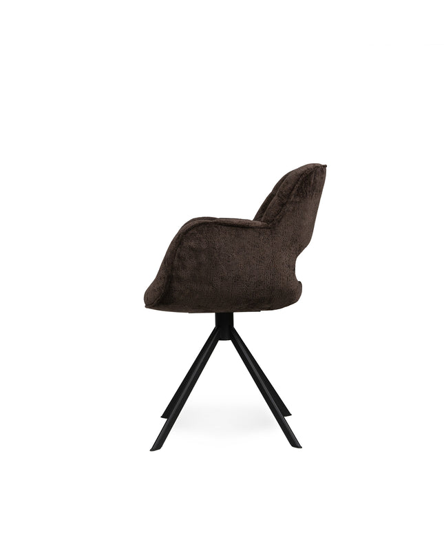 Link Dining chair dark grey fabric with metal legs