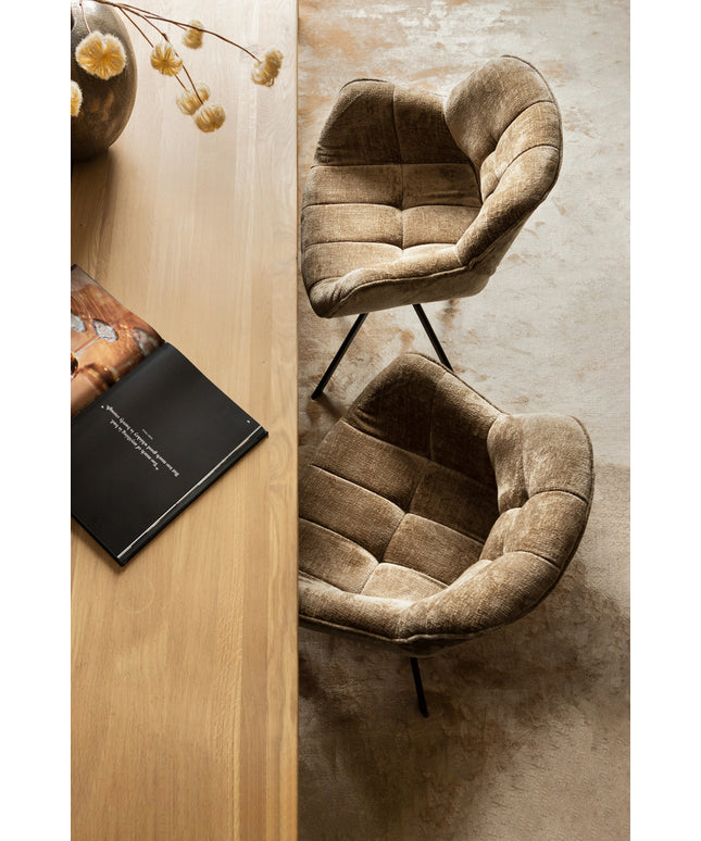 Link Dining chair dark grey fabric with metal legs