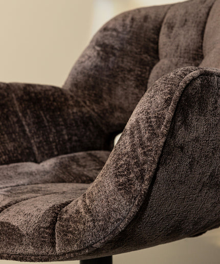Link Dining chair dark grey fabric with metal legs