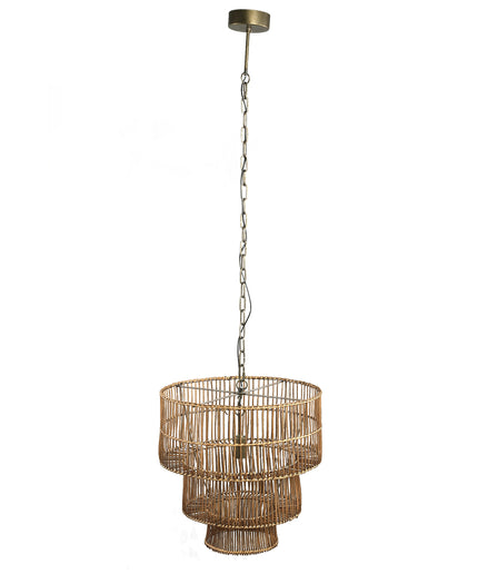 Linth Natural reed hanging lamp three levels round
