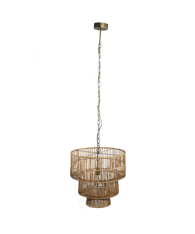 Linth Natural reed hanging lamp three levels round