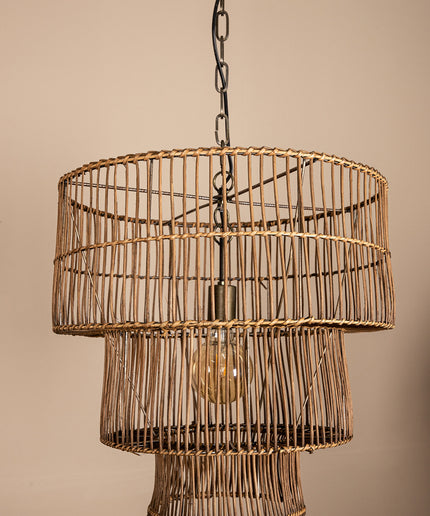 Linth Natural reed hanging lamp three levels round
