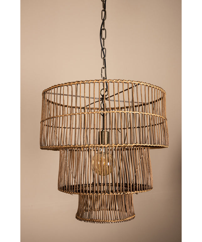 Linth Natural reed hanging lamp three levels round