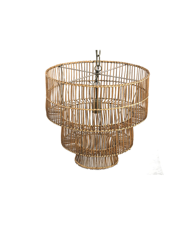 Linth Natural reed hanging lamp three levels round