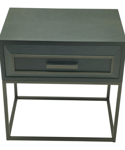 Lixly Black wood iron frame bedside cabinet