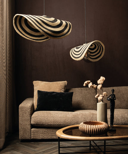 Loulou Natural seagrass wavy hanging lamp L