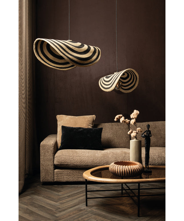 Loulou Natural seagrass wavy hanging lamp L