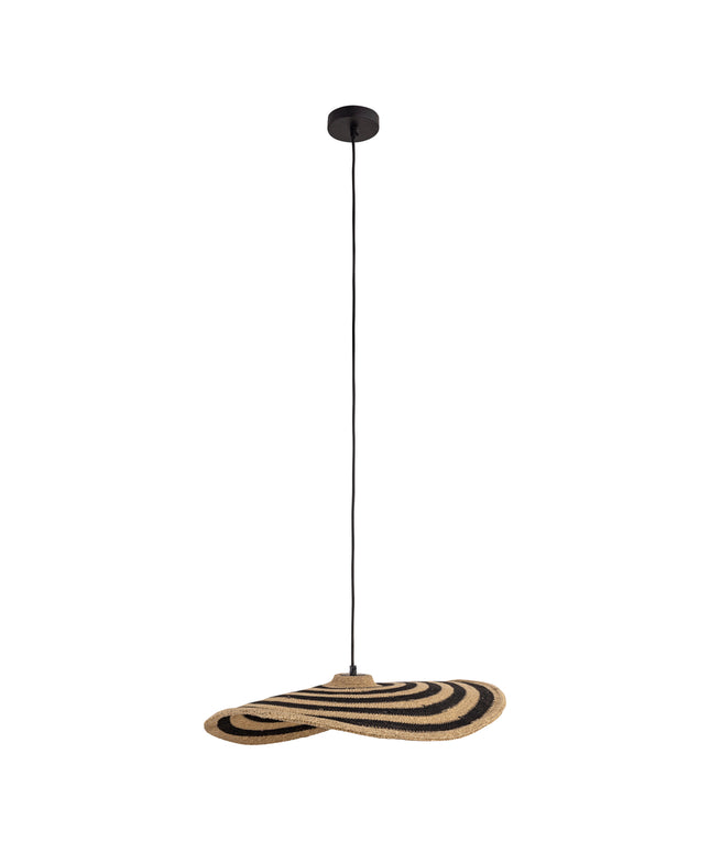Loulou Natural seagrass wavy hanging lamp S