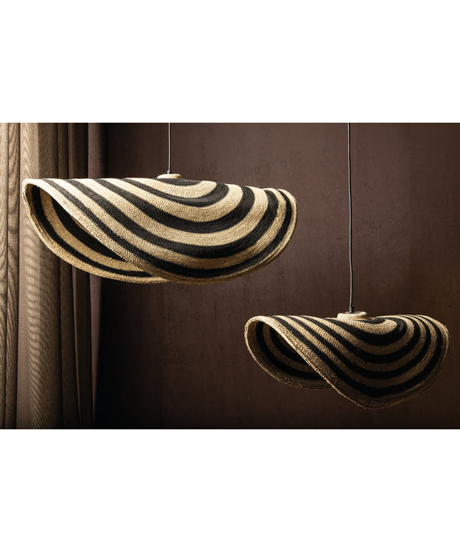 Loulou Natural seagrass wavy hanging lamp S