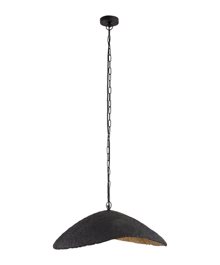 Majid Black paper machee wave lamp gold inside