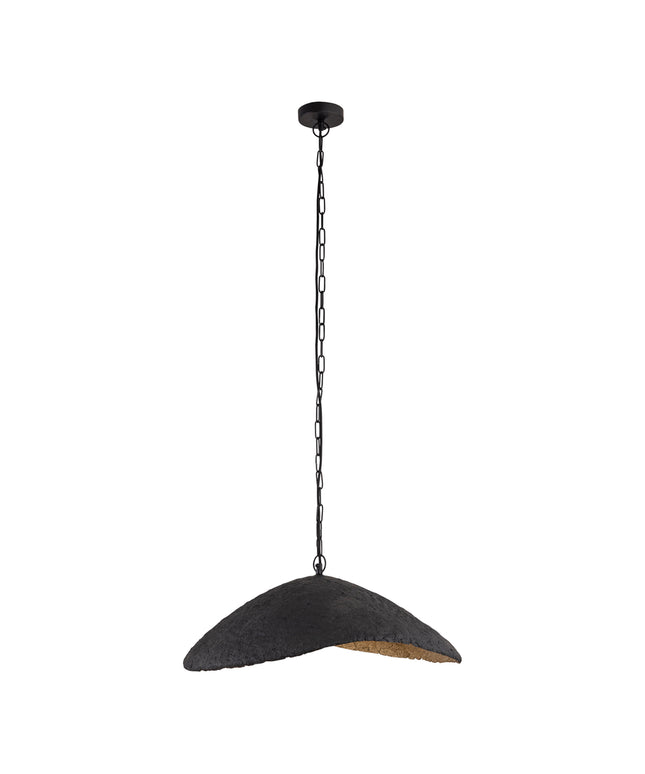 Majid Black paper machee wave lamp gold inside
