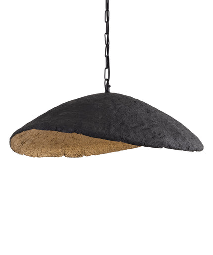 Majid Black paper machee wave lamp gold inside