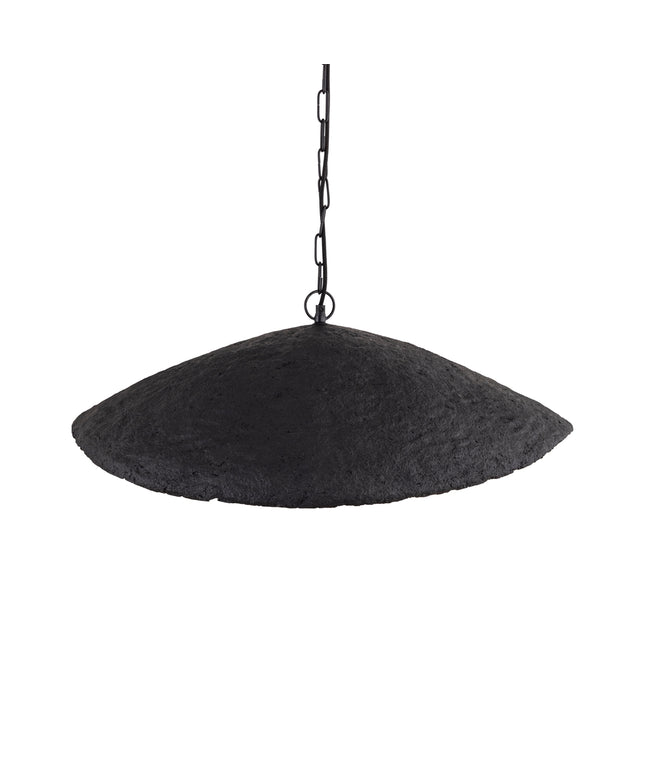 Majid Black paper machee wave lamp gold inside