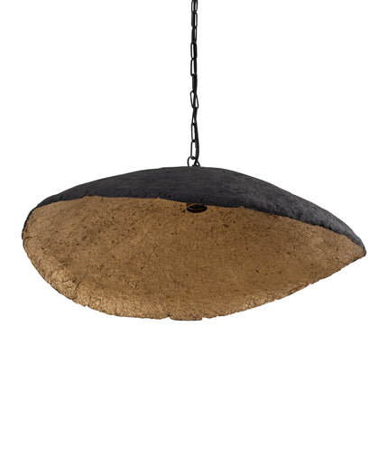 Majid Black paper machee wave lamp gold inside
