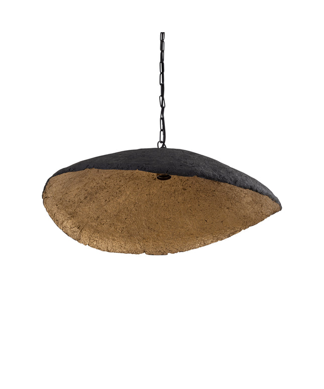 Majid Black paper machee wave lamp gold inside