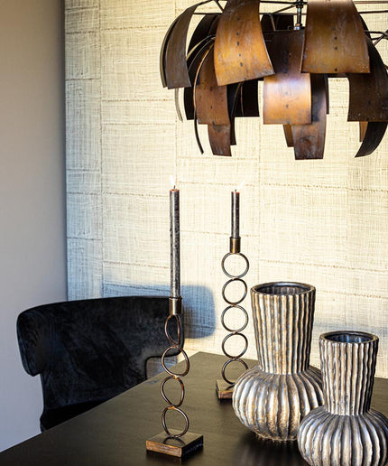 Marxy Copper metal hanging lamp layered round