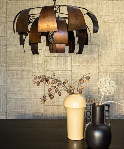 Marxy Copper metal hanging lamp layered round