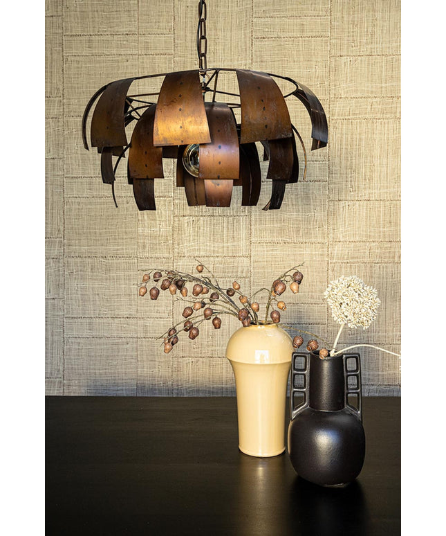Marxy Copper metal hanging lamp layered round