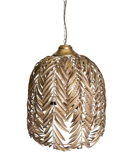 PTMD Mea Goud hanglamp metaal met palm blad design