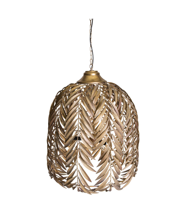 PTMD Mea Goud hanglamp metaal met palm blad design