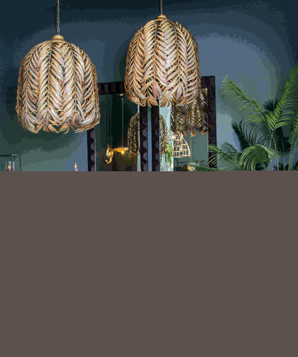 PTMD Mea Goud hanglamp metaal met palm blad design