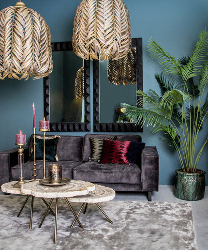 PTMD Mea Goud hanglamp metaal met palm blad design