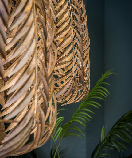 PTMD Mea Goud hanglamp metaal met palm blad design