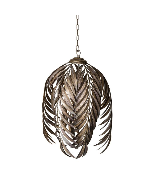 PTMD Mea Goud hanglamp metaal met palm blad lang S