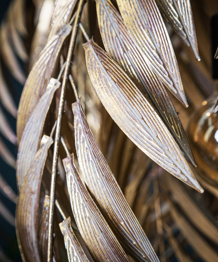 PTMD Mea Goud hanglamp metaal met palm blad lang S