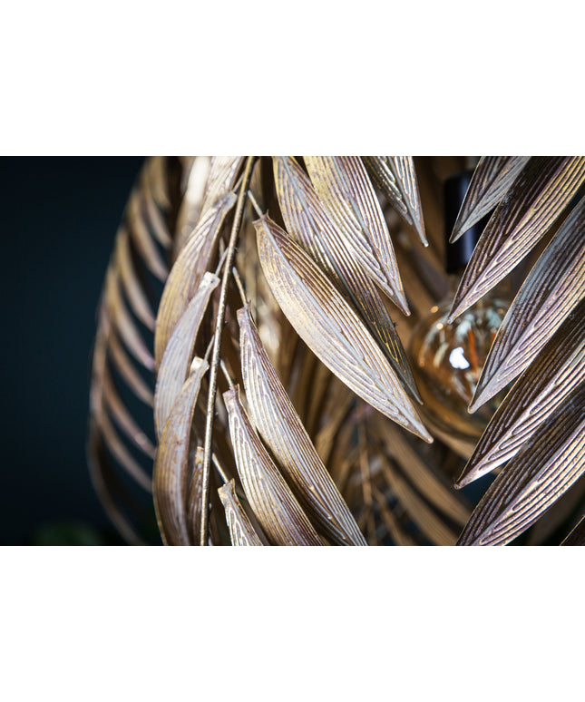PTMD Mea Goud hanglamp metaal met palm blad lang S