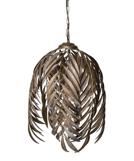 PTMD Mea Goud hanglamp metaal met palm blad lang S