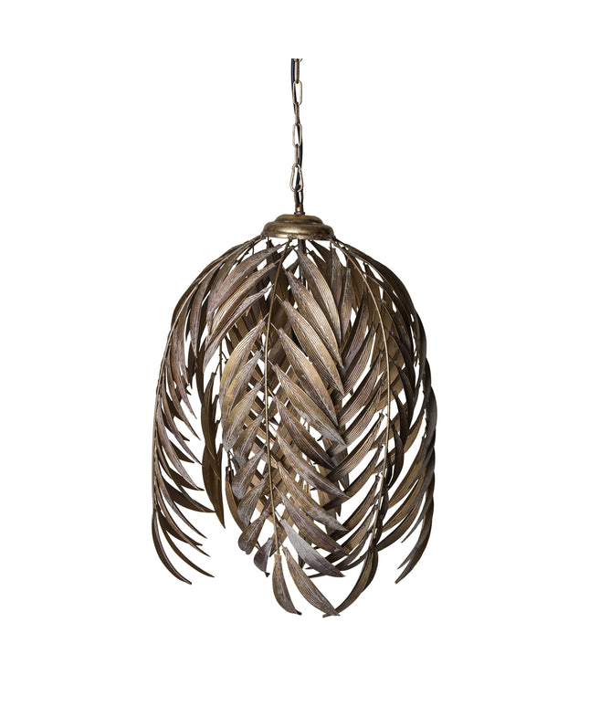PTMD Mea Goud hanglamp metaal met palm blad lang S