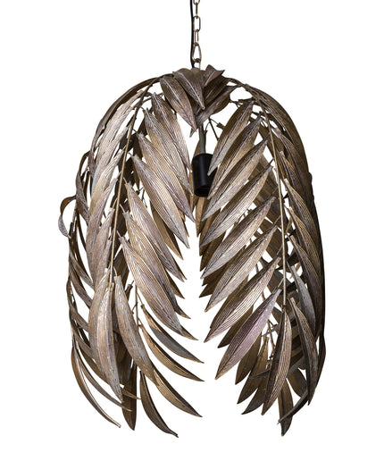 PTMD Mea Goud hanglamp metaal met palm blad lang S