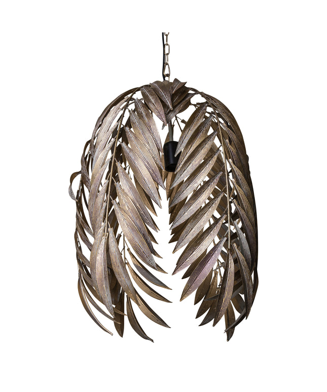 PTMD Mea Goud hanglamp metaal met palm blad lang S