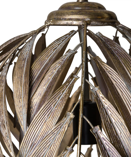 PTMD Mea Goud hanglamp metaal met palm blad lang S