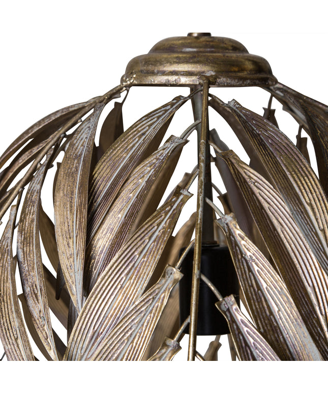 PTMD Mea Goud hanglamp metaal met palm blad lang S