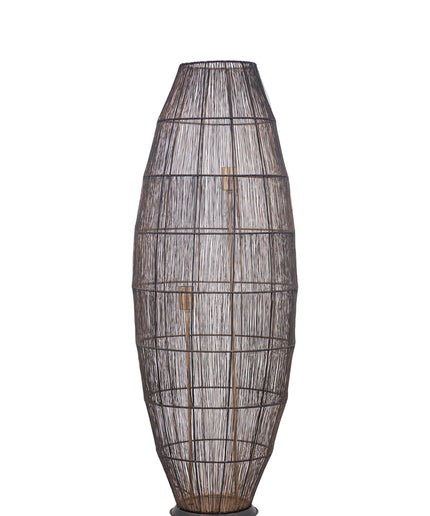 Meilo Black iron wired floor lamp gold inside larg