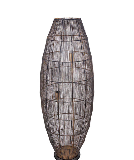 Meilo Black iron wired floor lamp gold inside larg