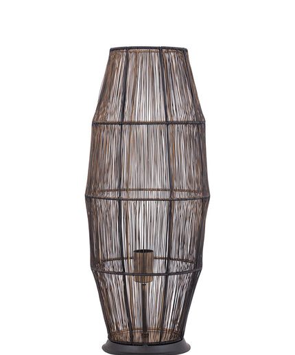 Meilo Black iron wired floor lamp gold inside smal
