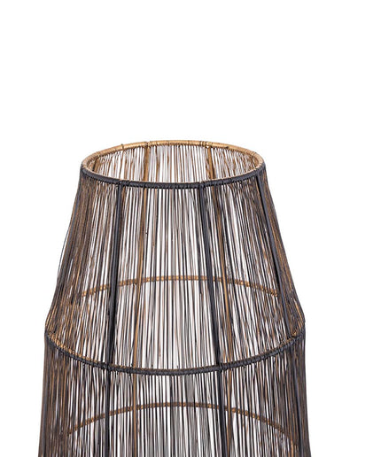 Meilo Black iron wired floor lamp gold inside smal