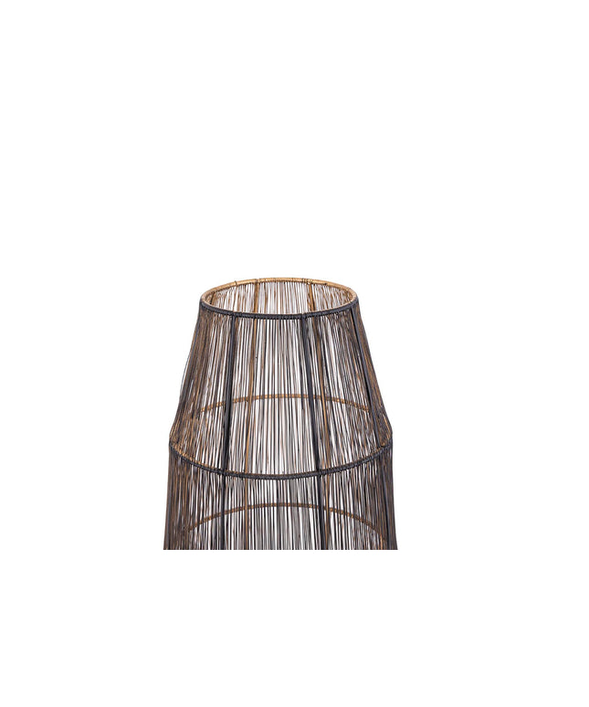 Meilo Black iron wired floor lamp gold inside smal