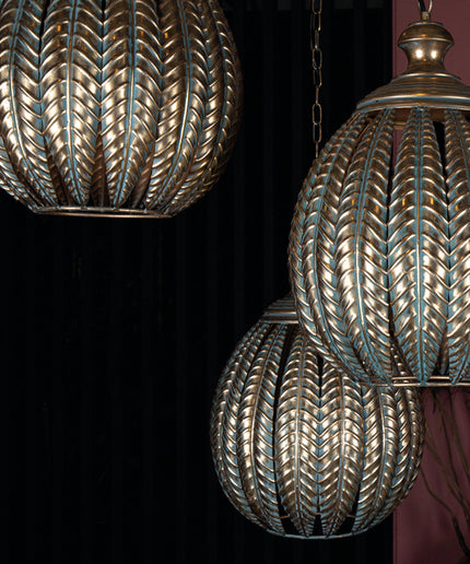 Mellis Gold ijzeren hanglamp bladeren bal