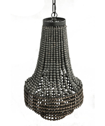 Merdy Grey metal hanging lamp beads round high
