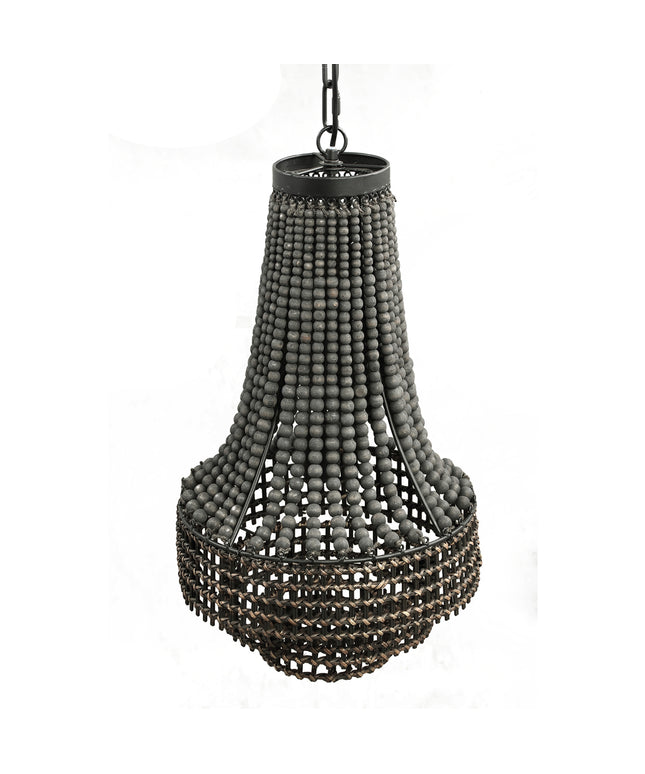 Merdy Grey metal hanging lamp beads round high