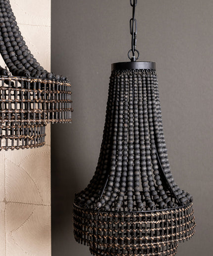 Merdy Grey metal hanging lamp beads round high