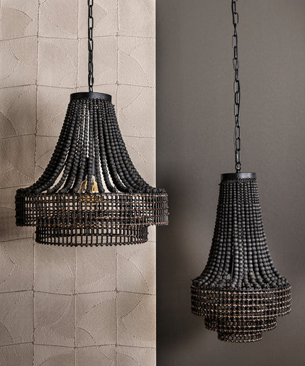 Merdy Grey metal hanging lamp beads round high