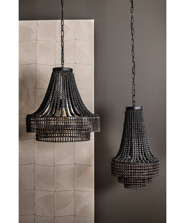 Merdy Grey metal hanging lamp beads round high